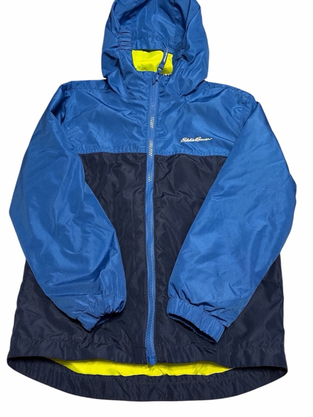Eddie Bauer Blue & Navy Hooded Kids Jacket with detachable fleece jacket